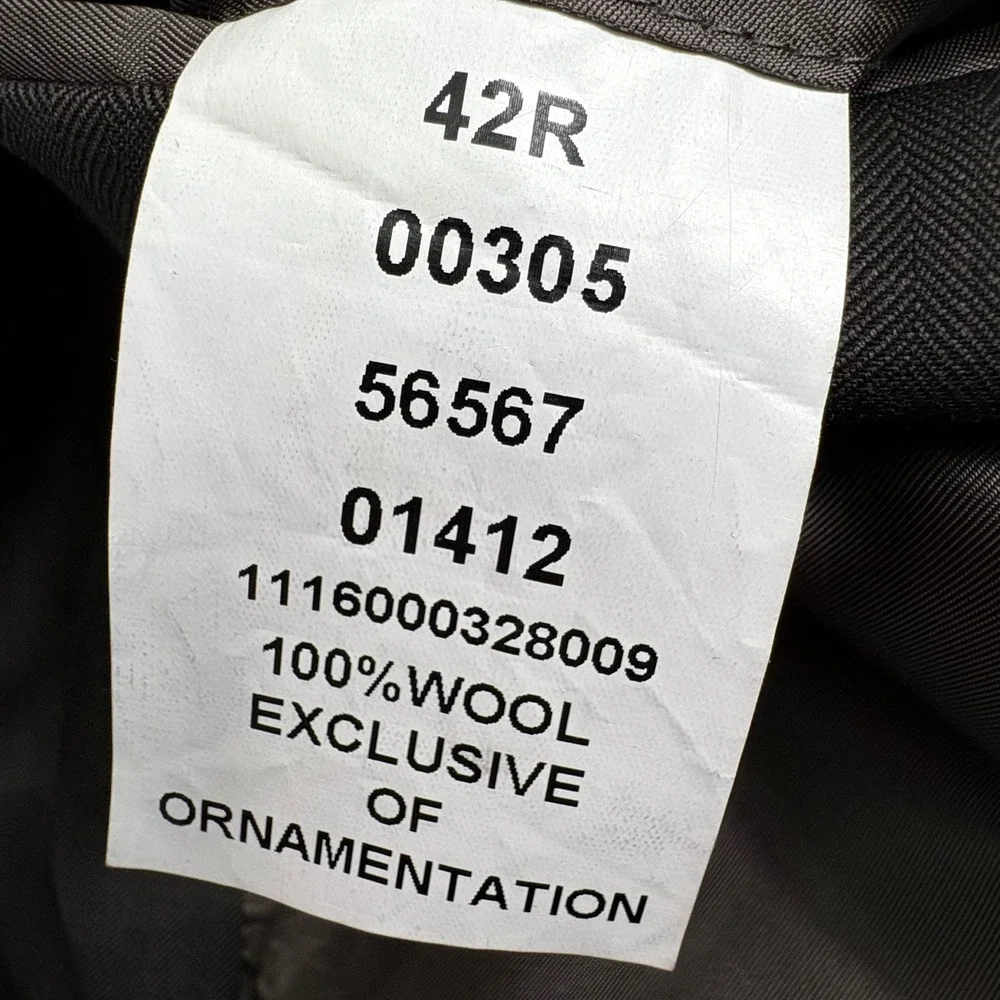 Jos A Bank Signature Collection 2 Piece Gray Wool‎ Tailored Fit Suit 42R 36x31